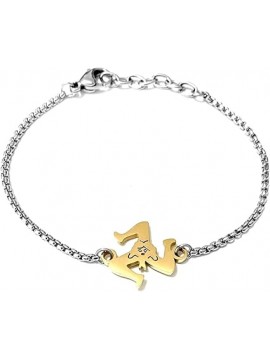 Bracciale trinacria siciliana in acciaio bcc2935