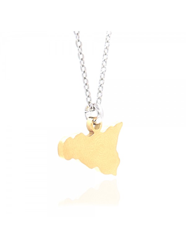 Collana con sicilia ciondolo uomo donna gioielli siciliani cll0594
