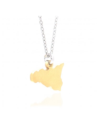 Collana con sicilia ciondolo uomo donna gioielli siciliani cll0594