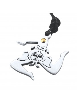 Collana con trinacria in acciaio