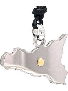 Collana a forma di sicilia in acciaio