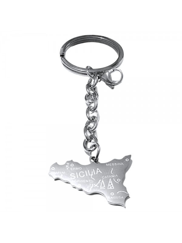 portachiavi sicilia siciliani acciaio prt0339