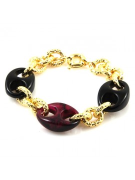 Bracciale donna in bronzo dorato e resina