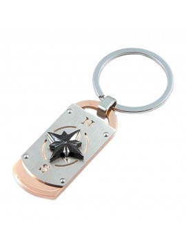 Portachiavi uomo con rosa dei venti in acciaio - prt0018