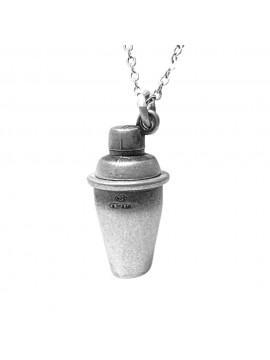 Collana con shaker ciondolo in argento invecchiato cln0181