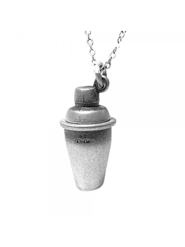 Collana con shaker ciondolo in argento invecchiato cln0181 Collana con shaker ciondolo in argento invecchiato cln0181
