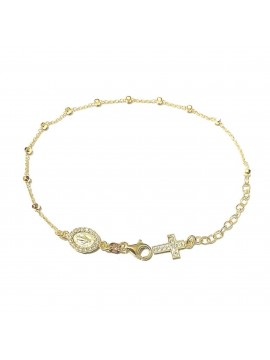 Bracciale rosario in argento 925 dorato - bcc0340