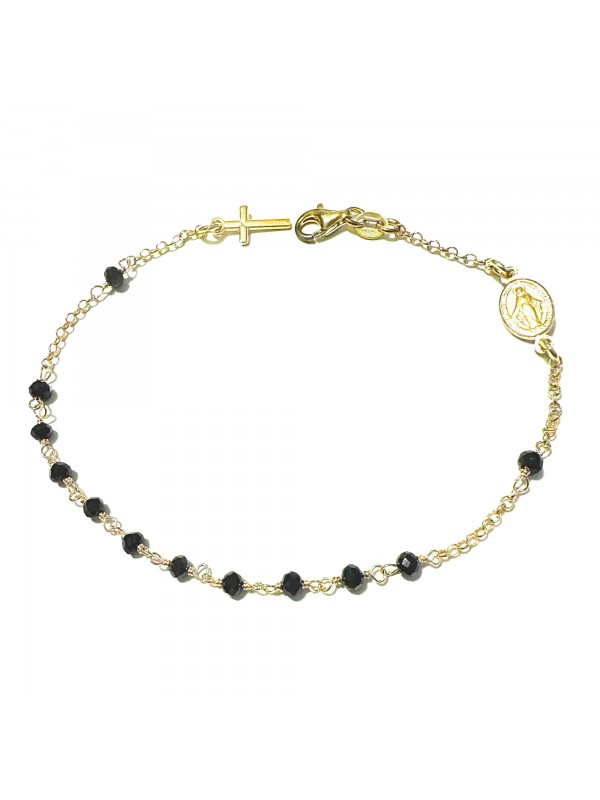 bracciale rosario in argento dorato