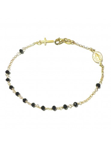 bracciale rosario in argento dorato