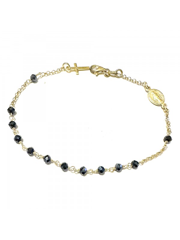 bracciale rosario in argento 925 dorato