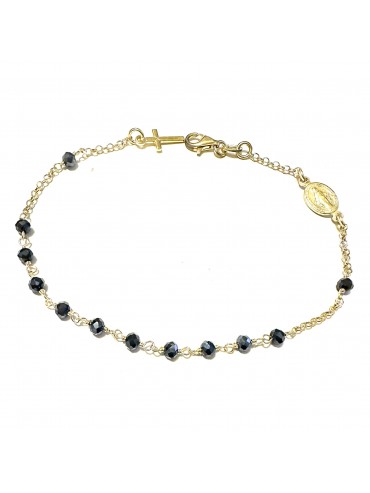bracciale rosario in argento 925 dorato