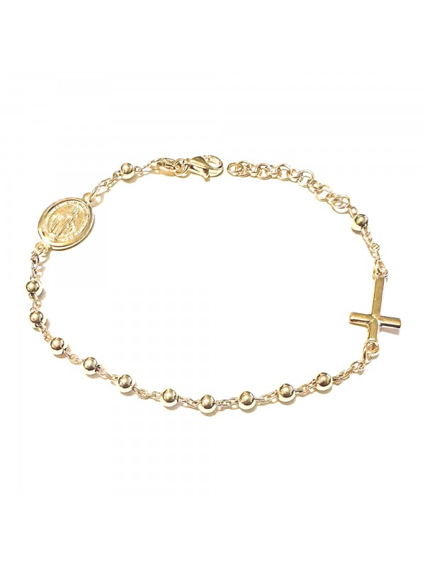 bracciale rosario argento dorato bcc1673