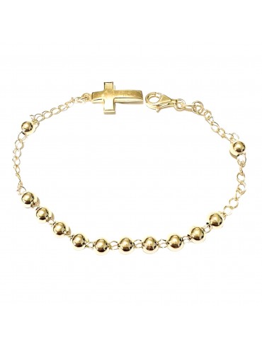 bracciale rosario donna in argento dorato - bcc2379