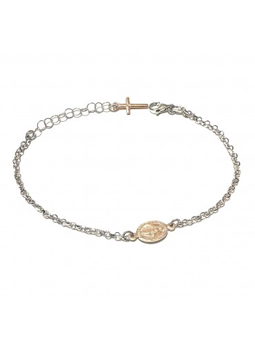 bracciale con medaglia miracolosa in argento
