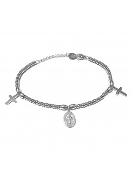 Bracciale con medaglia miracolosa in acciaio bcc0343