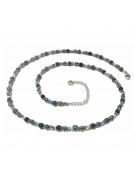 Collana uomo in acciaio inossidabile maglia a pallini bicolore