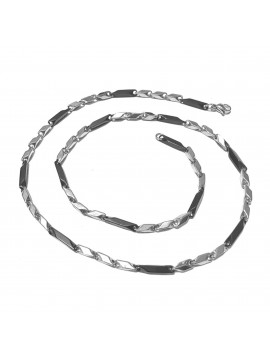 collana uomo acciaio e nero inox cll2111