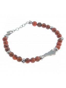 Bracciale sicilia donna acciaio e pietre - bcc0119