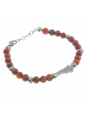 Bracciale sicilia donna acciaio e pietre - bcc0119