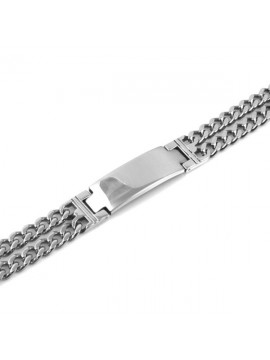 Bracciale con piastra in acciaio da incidere catena grumetta