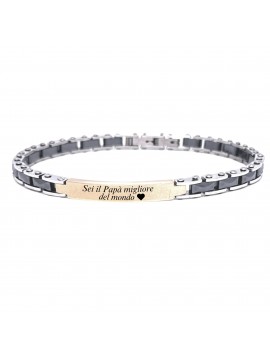 bracciale uomo acciaio ceramica con piastra bcc2763