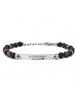 bracciale pietre dure uomo piastra acciaio bcc2876