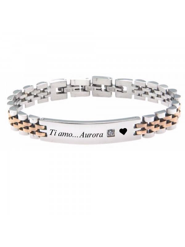 Bracciale uomo acciaio piastra per incisioni bcc0444
