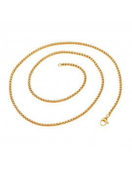 collana in acciaio dorato maglia coda di topo - cll1090