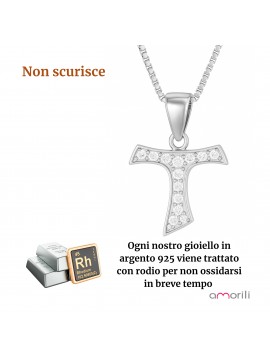 collana tau francescano argento 925 anallergico cll2147