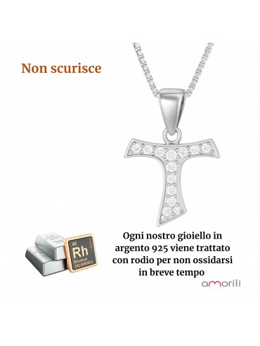 collana tau francescano argento 925 anallergico cll2147