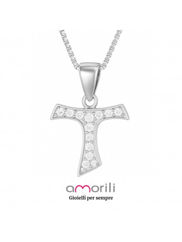 collana tau francescano argento 925 scenografico cll2147