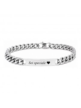 Bracciale personalizzabile con incisione uomo acciaio bcc1031