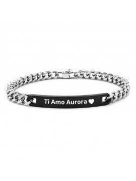 Bracciale uomo personalizzabile con incisione catena cubana bcc1030