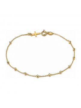 bracciale rosario in argento 925 dorato grani sfaccettati - bcc1195