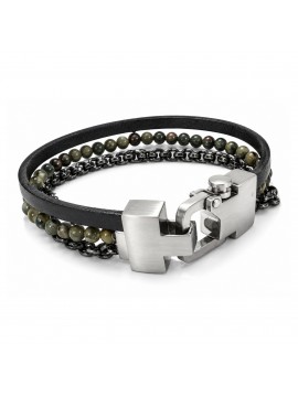 Bracciale uomo acciaio con chiusura particolare - bcc0767