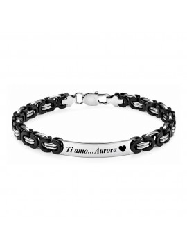 bracciale personalizzabile con incisione uomo in acciaio bcc1515