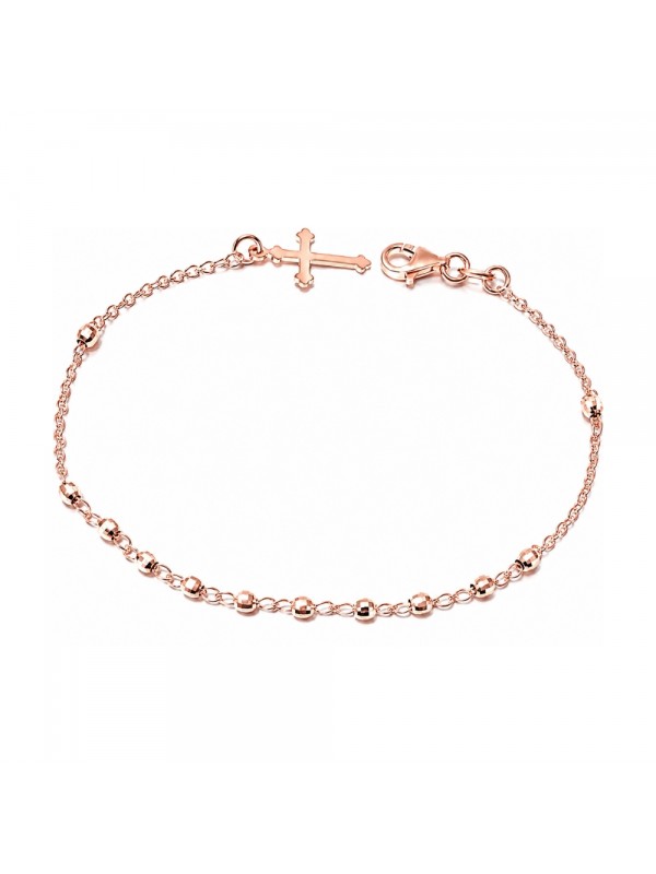 bracciale rosario in argento 925 ramato - bcc1543