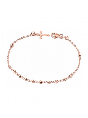 bracciale rosario in argento 925 ramato - bcc1543