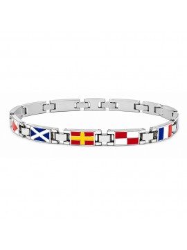 bracciale con bandiere nautiche uomo acciaio e smalto bcc1793