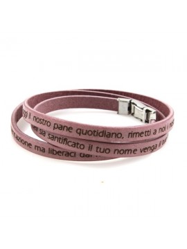 Braccial in pelle con padrenostro