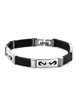 Bracciale uomo acciaio e caucciu