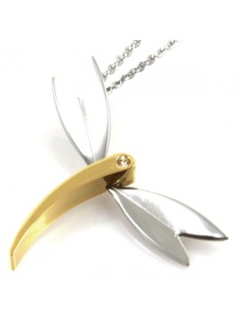 Collana con libellula in acciaio