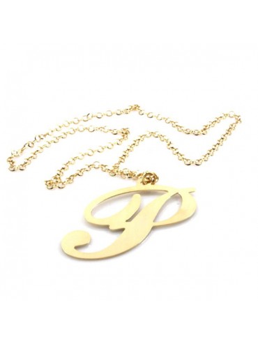 Collana con lettera iniziale dorata in bronzo
