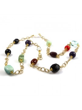 Collana donna in alluminio e pietre dure