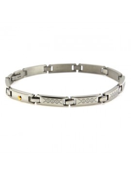 Bracciale in acciaio con disegni laser