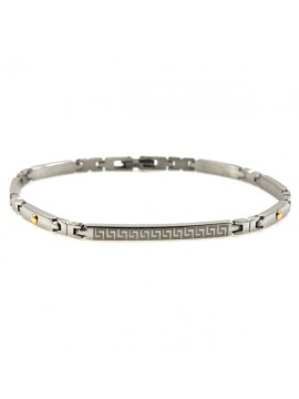Bracciale in acciaio con disegni laser