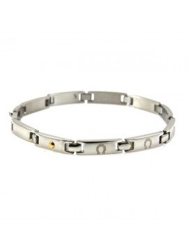 Bracciale in acciaio con disegni laser