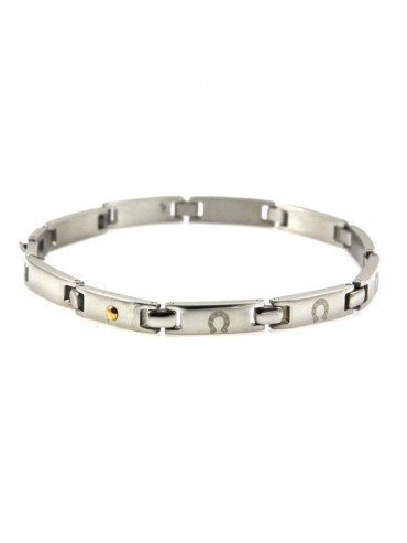 Bracciale in acciaio con disegni laser