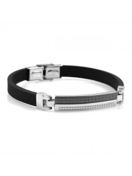 Bracciale uomo acciaio caucciu e piastra