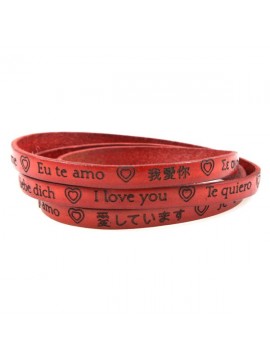 Bracciale ti amo in tutte le lingue del mondo in pelle